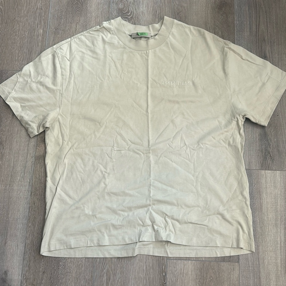 Fear of God Essentials Beige Cotton Jersey T-Shirt